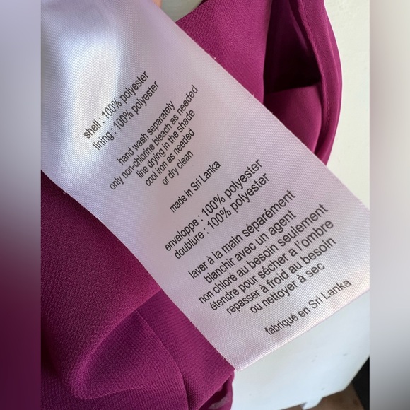 David’s Bridal Sangria Pink Long Maxi Chiffon Bridesmaid Prom Dress with Slit - Picture 9 of 10